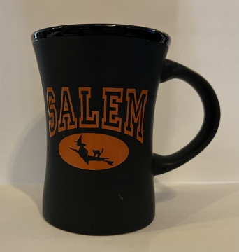 Coffee Mug Black with Orange Print Salem